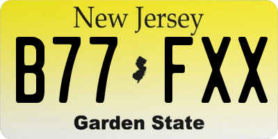 NJ license plate B77FXX