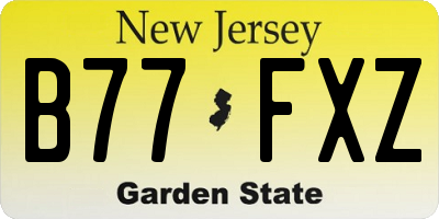 NJ license plate B77FXZ