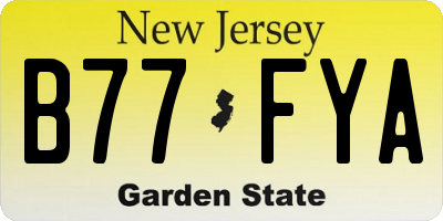 NJ license plate B77FYA