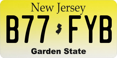 NJ license plate B77FYB
