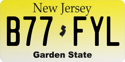 NJ license plate B77FYL
