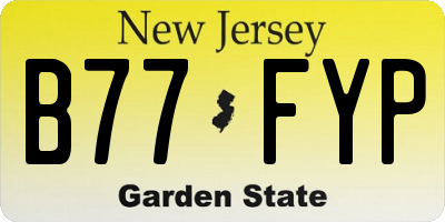 NJ license plate B77FYP