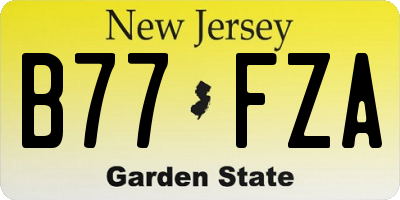 NJ license plate B77FZA