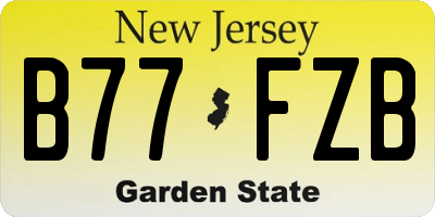 NJ license plate B77FZB
