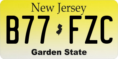 NJ license plate B77FZC