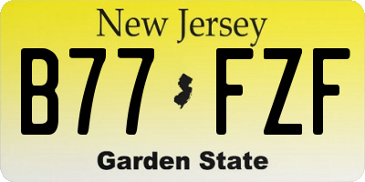 NJ license plate B77FZF