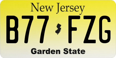 NJ license plate B77FZG