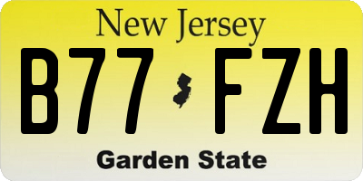 NJ license plate B77FZH