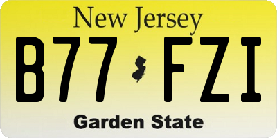 NJ license plate B77FZI