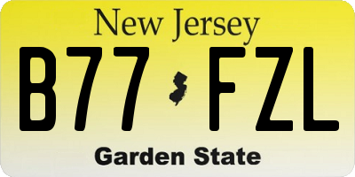 NJ license plate B77FZL
