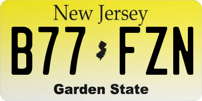 NJ license plate B77FZN