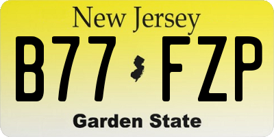 NJ license plate B77FZP