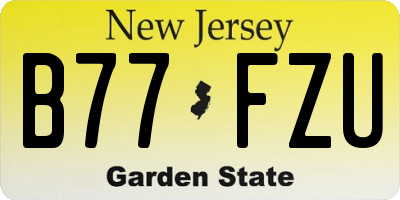 NJ license plate B77FZU