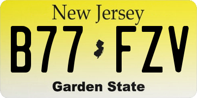 NJ license plate B77FZV