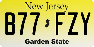 NJ license plate B77FZY