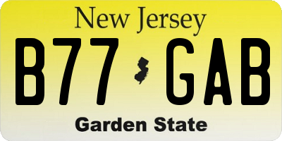 NJ license plate B77GAB
