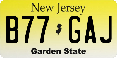 NJ license plate B77GAJ