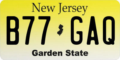 NJ license plate B77GAQ