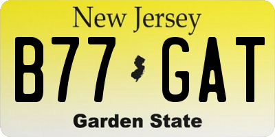 NJ license plate B77GAT
