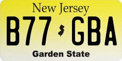 NJ license plate B77GBA