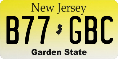 NJ license plate B77GBC
