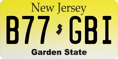 NJ license plate B77GBI