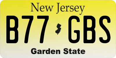 NJ license plate B77GBS