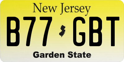 NJ license plate B77GBT