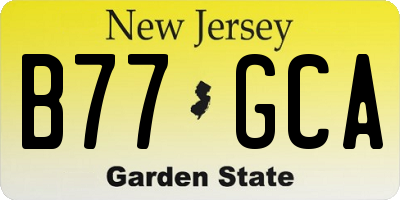 NJ license plate B77GCA