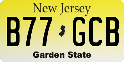 NJ license plate B77GCB