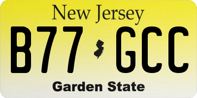 NJ license plate B77GCC