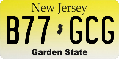 NJ license plate B77GCG