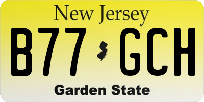 NJ license plate B77GCH