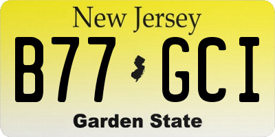NJ license plate B77GCI