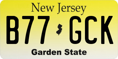 NJ license plate B77GCK
