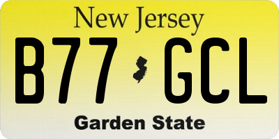 NJ license plate B77GCL
