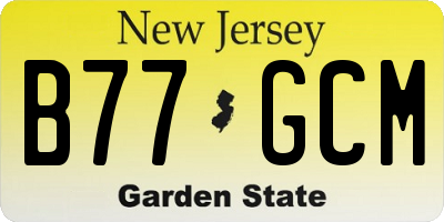 NJ license plate B77GCM