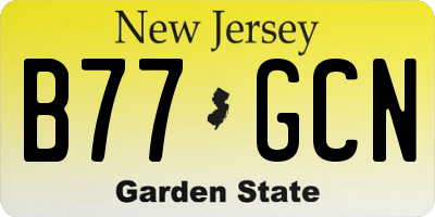 NJ license plate B77GCN