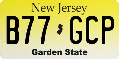 NJ license plate B77GCP