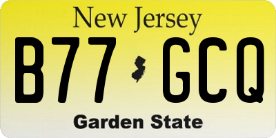NJ license plate B77GCQ