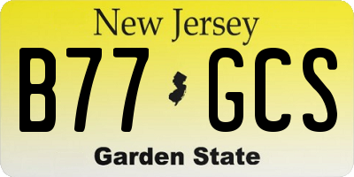 NJ license plate B77GCS