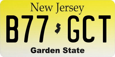 NJ license plate B77GCT