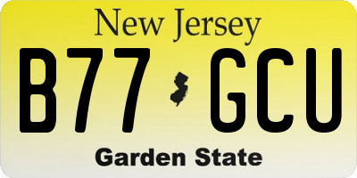 NJ license plate B77GCU