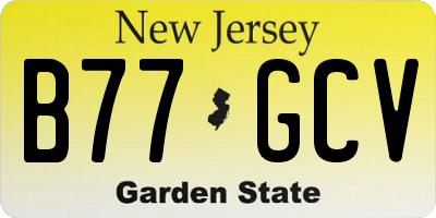NJ license plate B77GCV