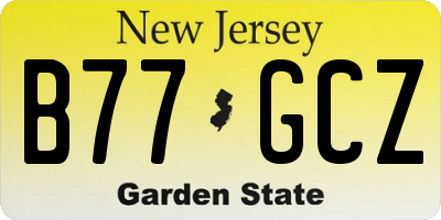 NJ license plate B77GCZ