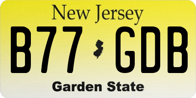 NJ license plate B77GDB
