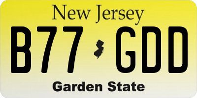 NJ license plate B77GDD