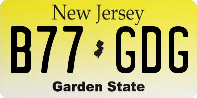 NJ license plate B77GDG