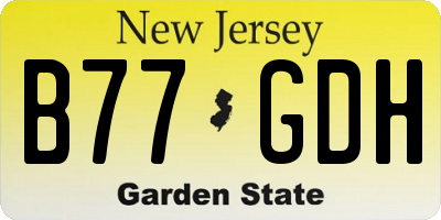 NJ license plate B77GDH