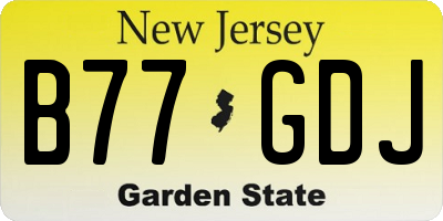 NJ license plate B77GDJ